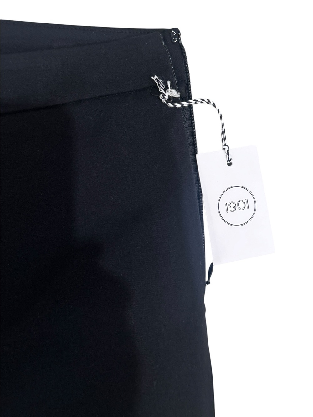 NWT 1901 Black Straight-Leg flat front stretchy Dress ankle Pants size 10 petite - Picture 4 of 7